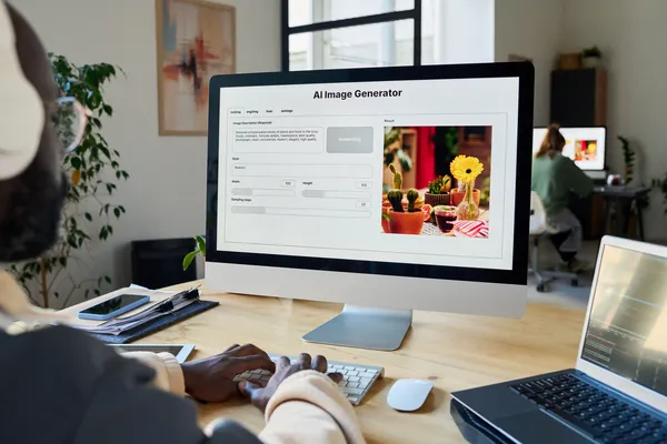 Persona revisando página web,pensando en comprar dominio con iHosting