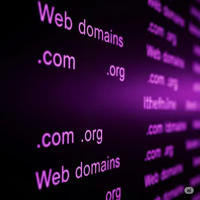 Alguien esta viendo como crear un dominio, hay una computadora en la que alguien lo está haciendo, es de color morado el fondo