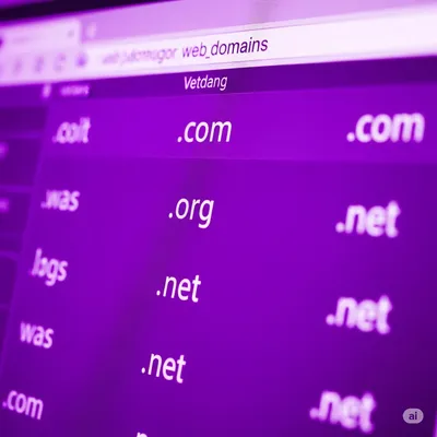 Hay una ventana de un navegador abierto, es de color morado, alguien está buscando como crear un dominio