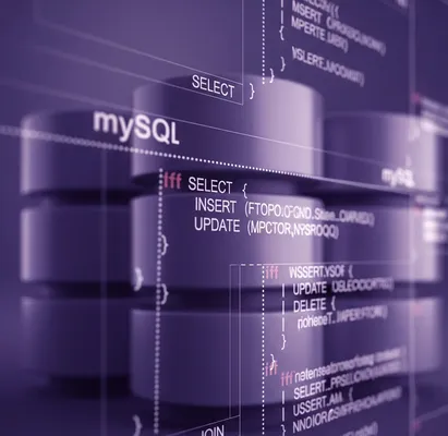 Ilustración de una base de datos con comandos SQL, un elemento clave para entender ¿qué es MySQL?.